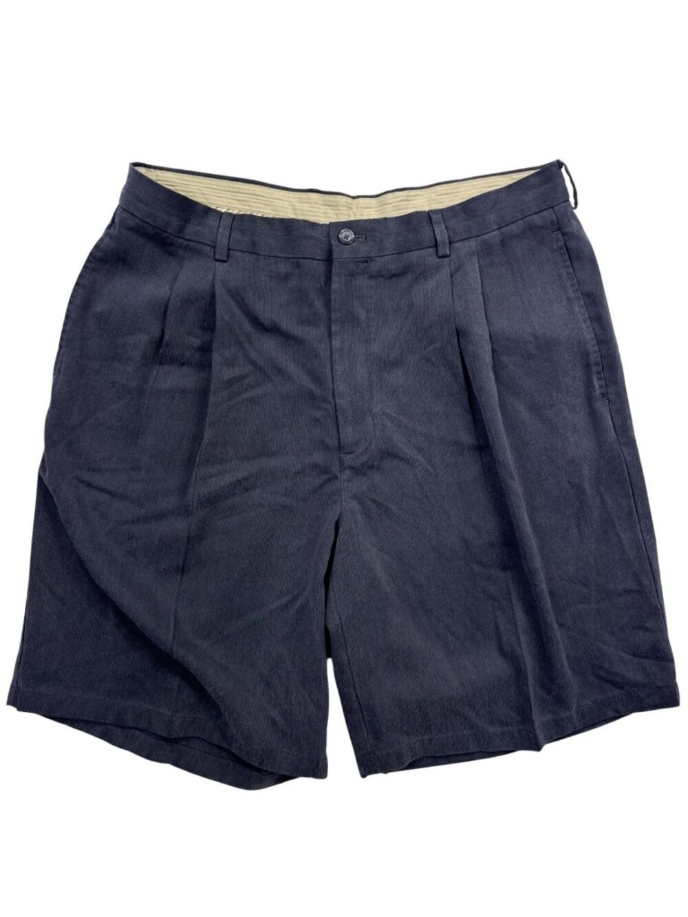 Talbots Men's 36W Gray Pleated Chino Shorts 36W Classic Fit Preppy Casual